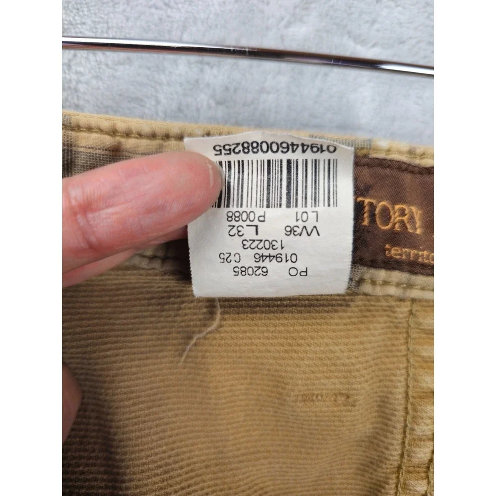 The Territory Ahead Mens 36x30 Flat Front Corduroy Pants Khaki 5 pocket